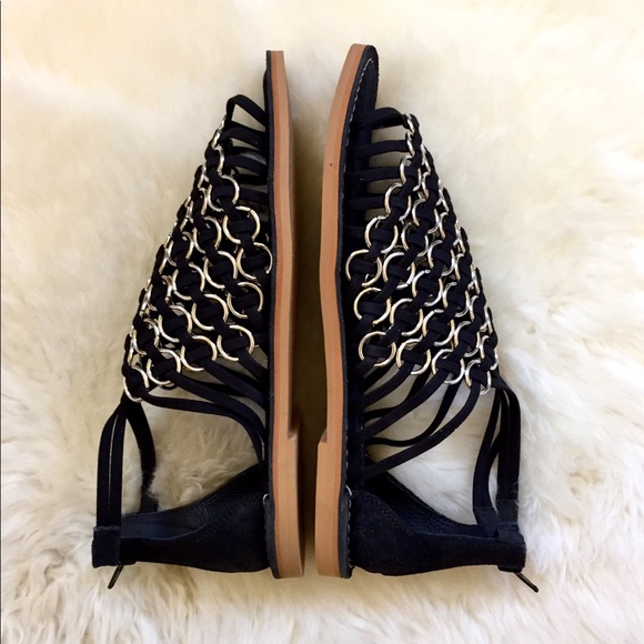 Musse & Cloud Monnie Ring Caged Flat Suede Sandals - Picture 4 of 7